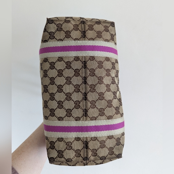 Gucci brown monogram with pink sherry line shoulder bag - Picture 12 of 17